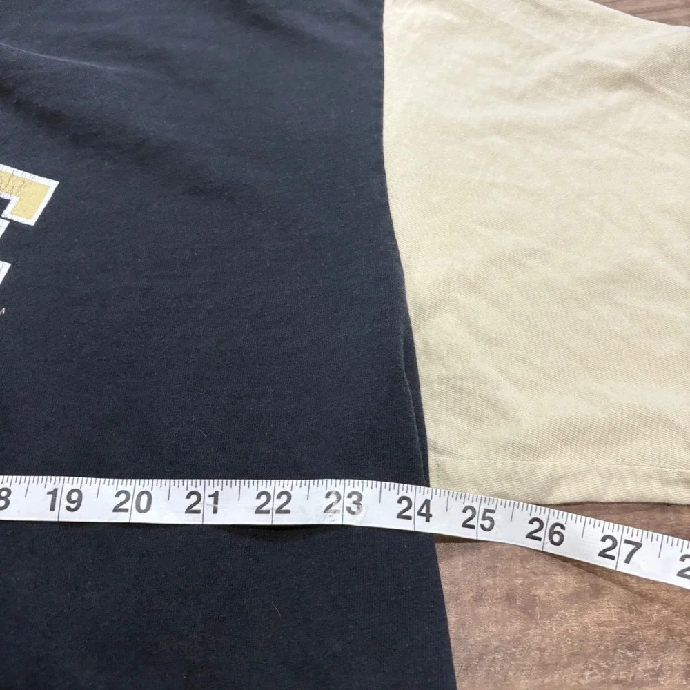 Vintage Y2K Nike Team Purdue T-shirt Mens XL Black Gold Ringer Graphic Tee 2000s